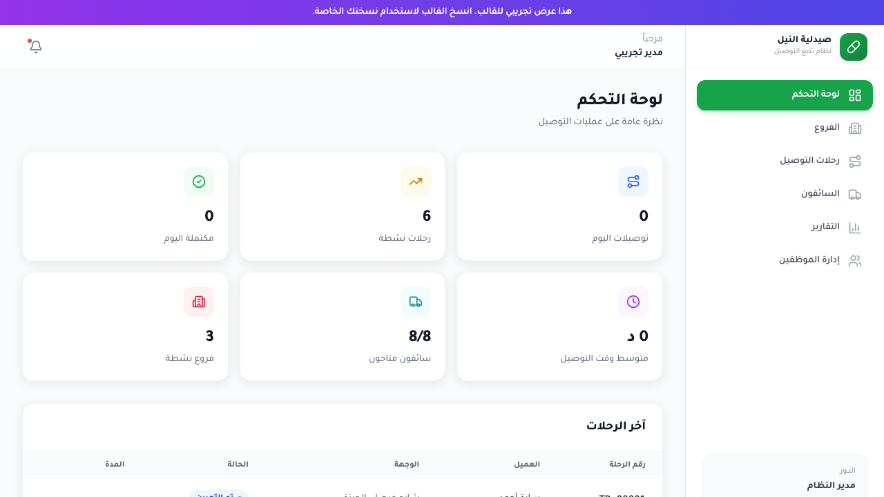 نظام تتبع توصيل الصيدليات