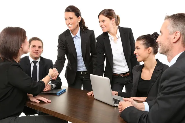 Business professionals collaborating